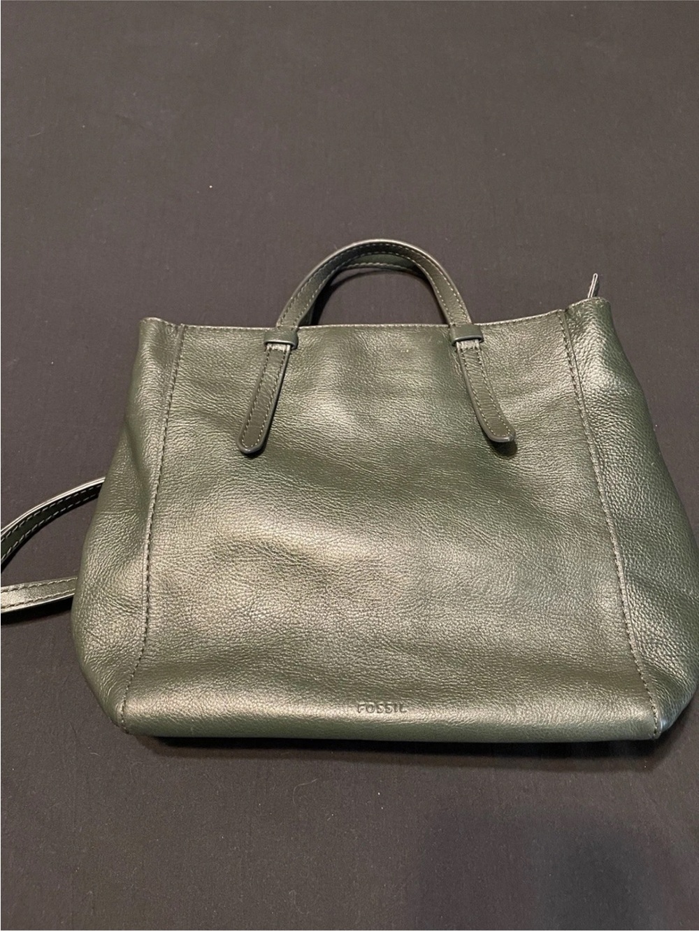 Fossil Women's Parker Leather Convertible Backpack Purse Handbag EUC Dark Green
